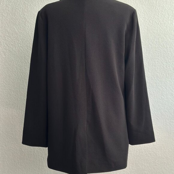 MICHAEL By Michael Kors Black with Gold Studs Open Front Blazer Jacket Size: L - Picture 5 of 10